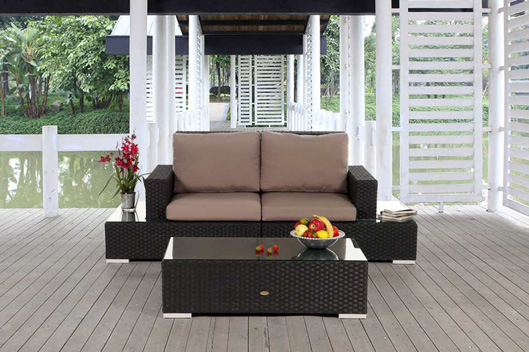 Rattan Lounge Media Luna